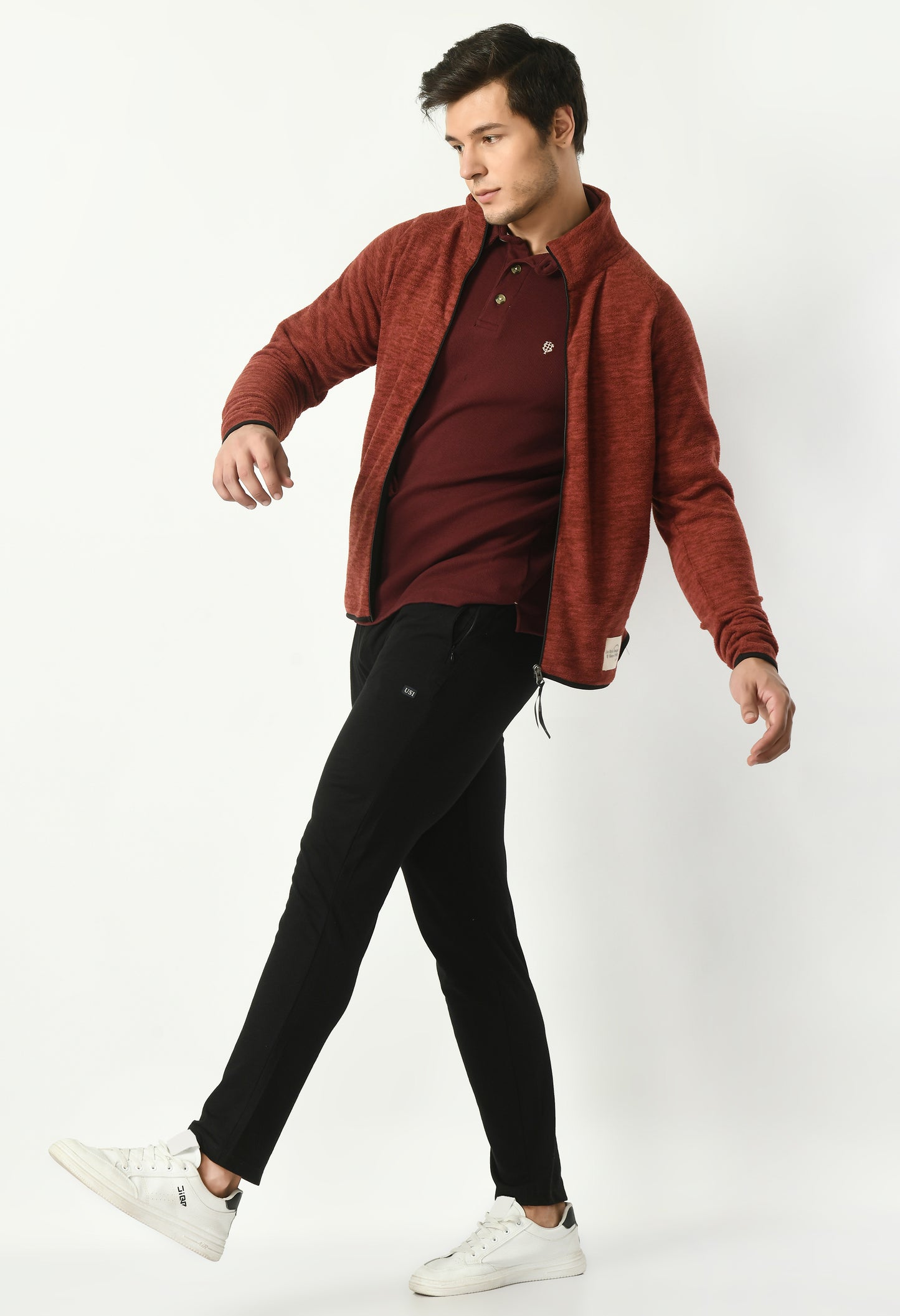 Polar Fleece Jacket for Men | Maroon | USI