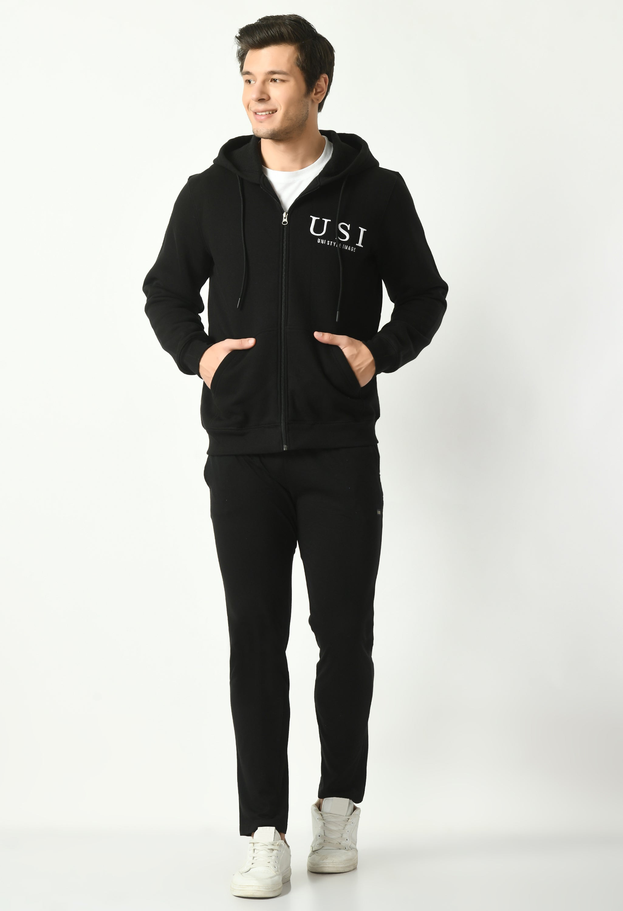 Men's front open hoodie | USI logo on chest | Hooded jacket