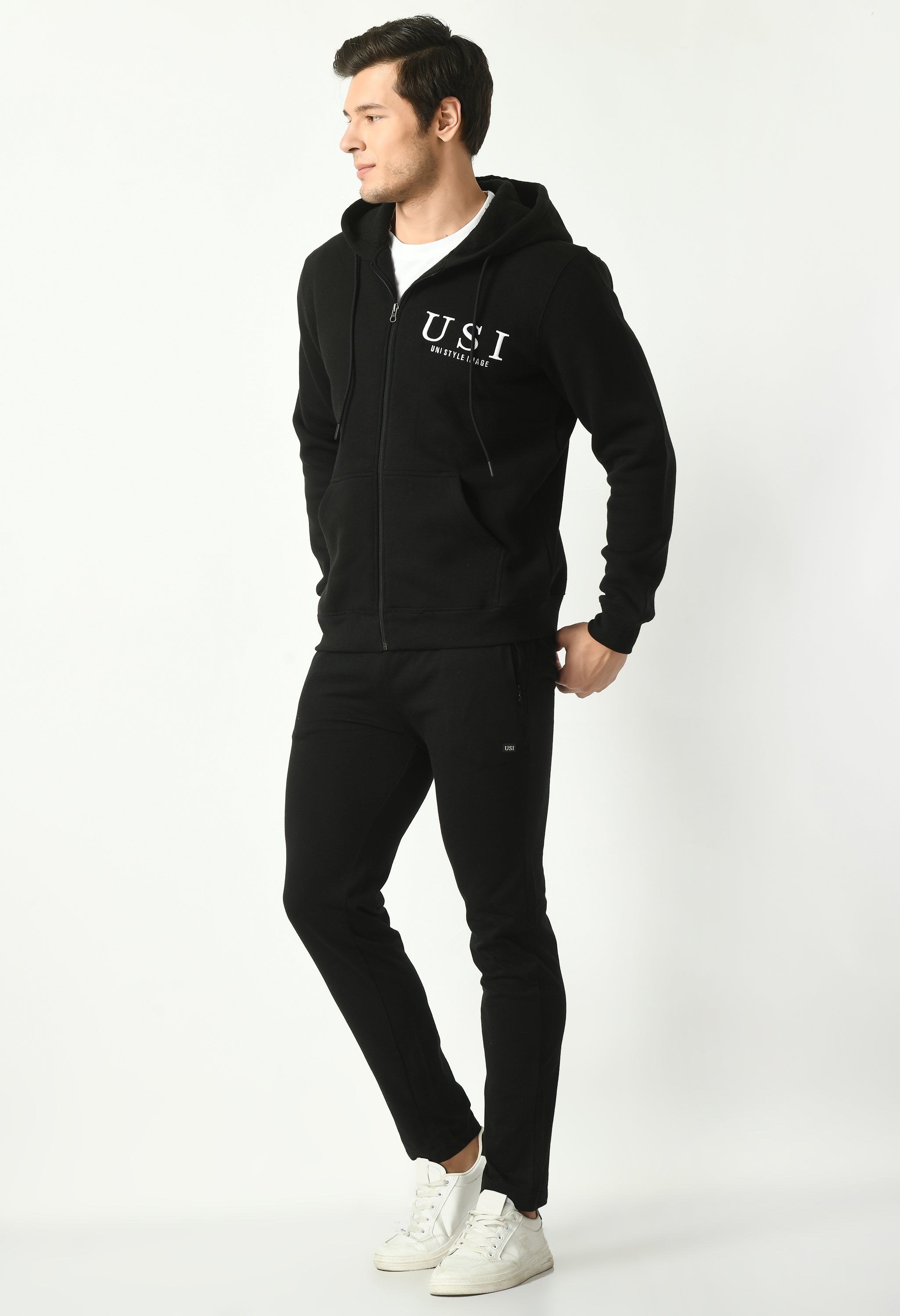 Men's front open hoodie | USI logo on chest | Hooded jacket