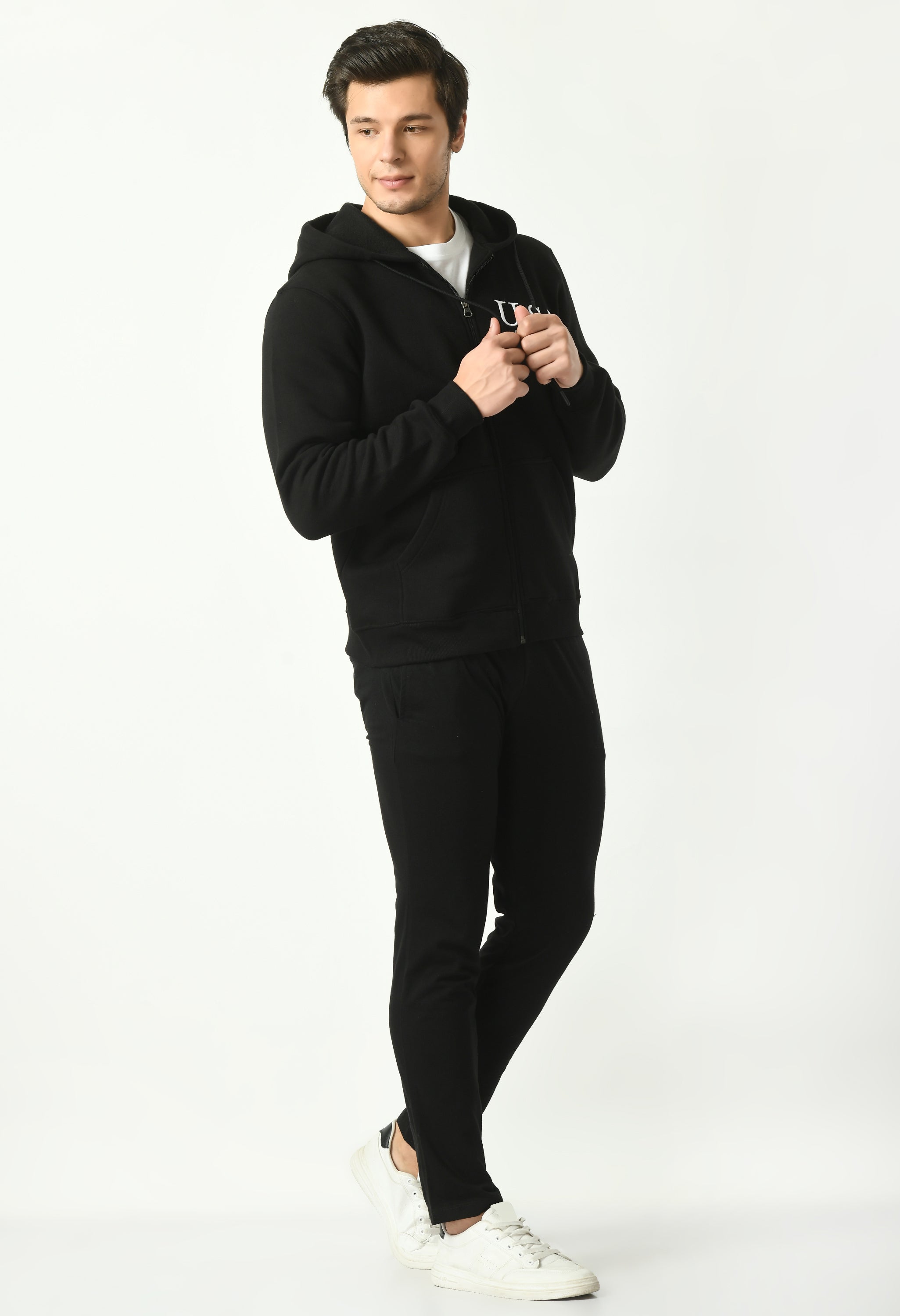 Men's front open hoodie | USI logo on chest | Hooded jacket