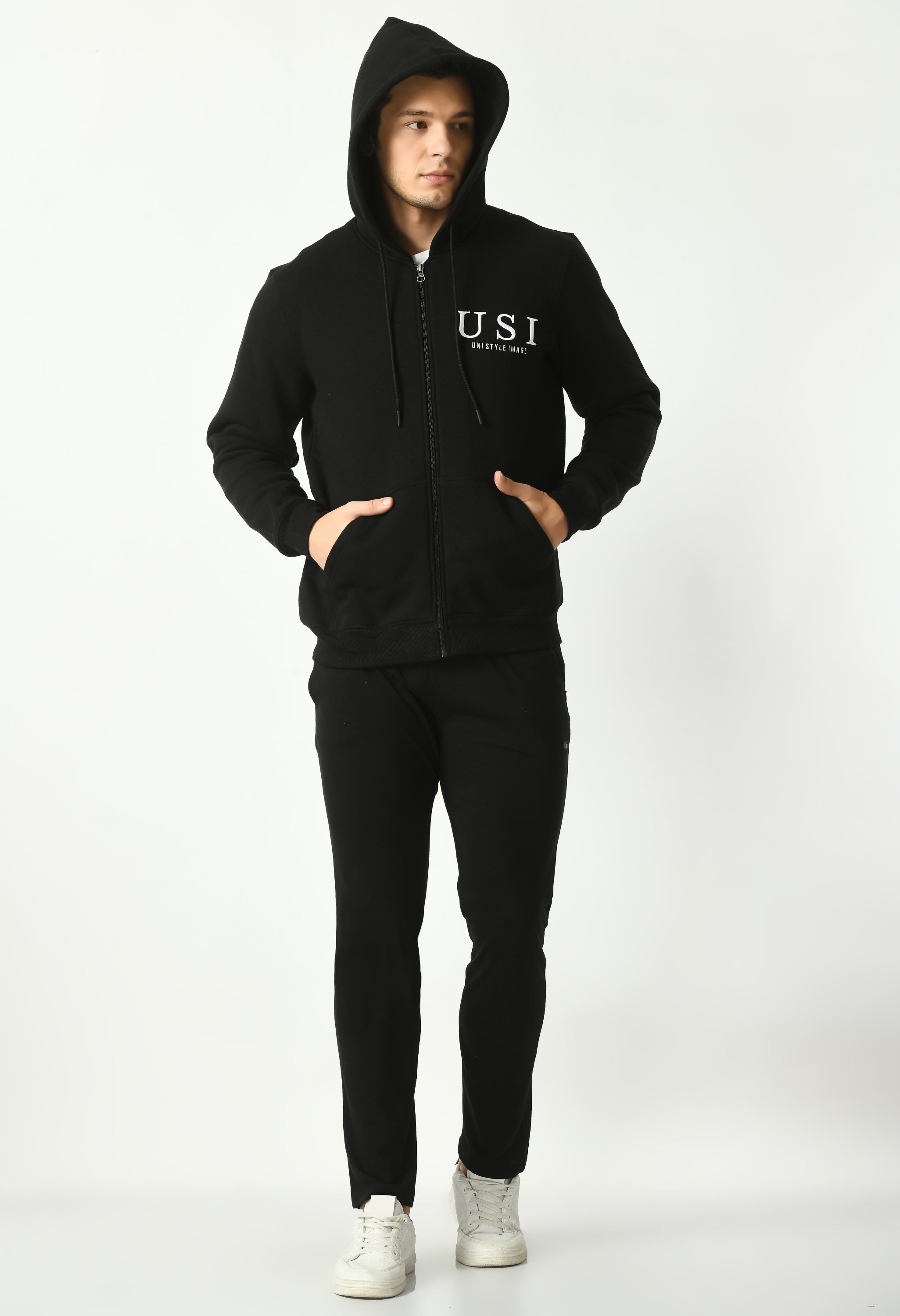 Men's front open hoodie | USI logo on chest | Hooded jacket