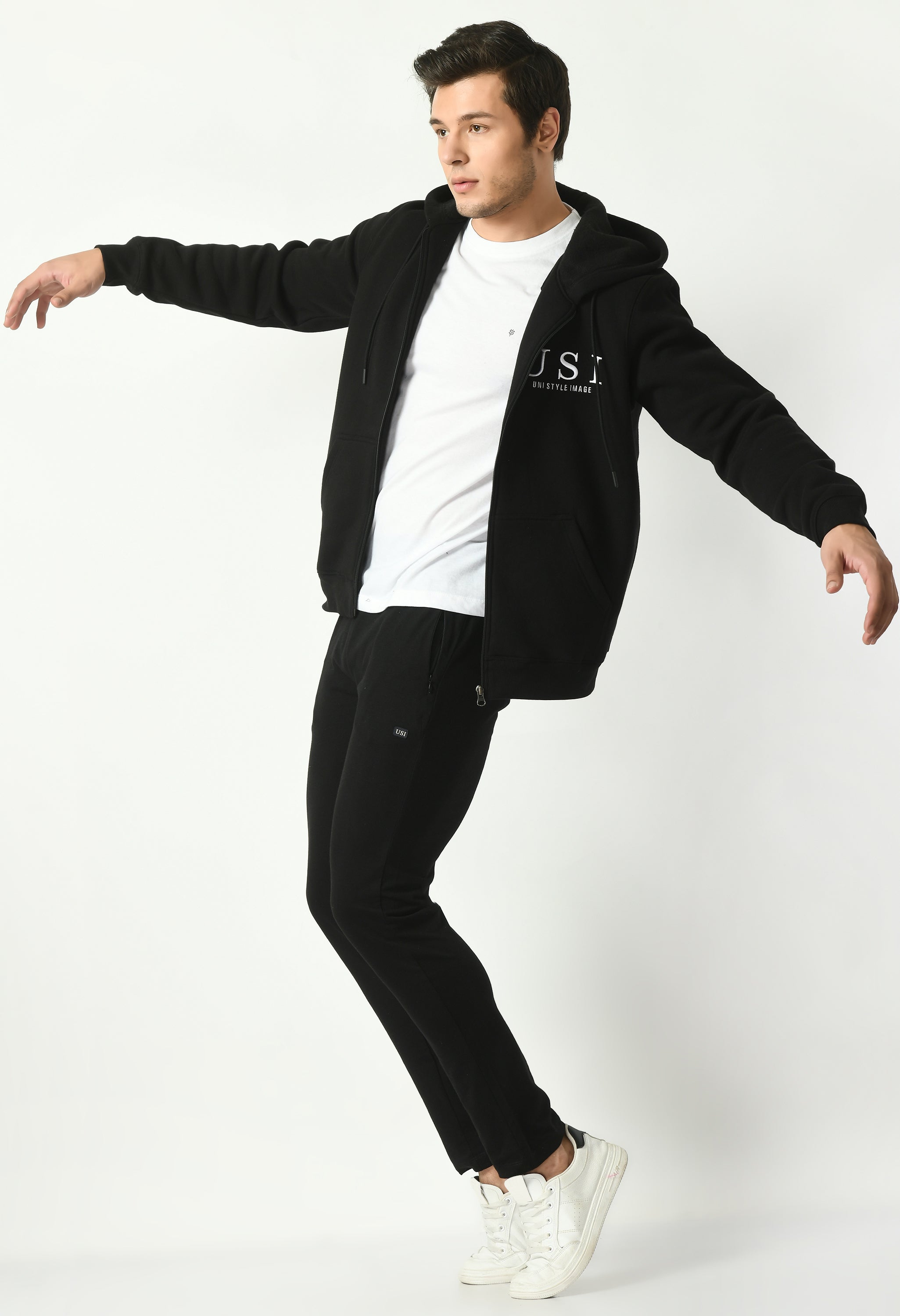 Men's front open hoodie | USI logo on chest | Hooded jacket