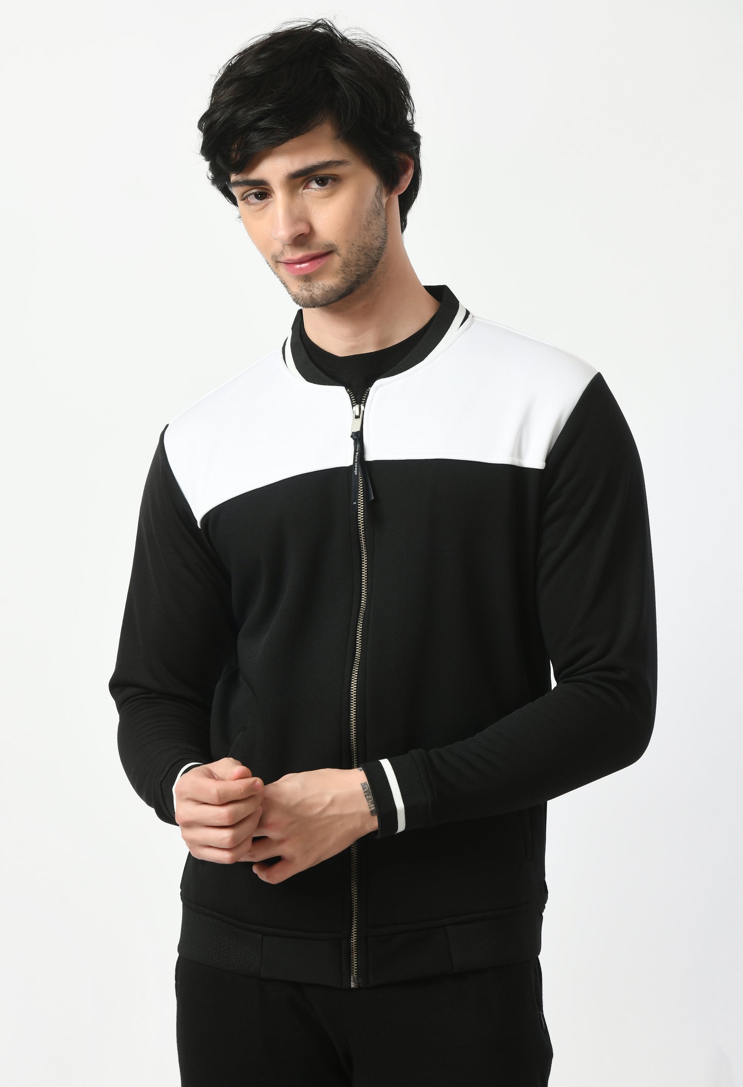 Bomber mix&match Jacket for Men | USI Bomber jacket | Black and White