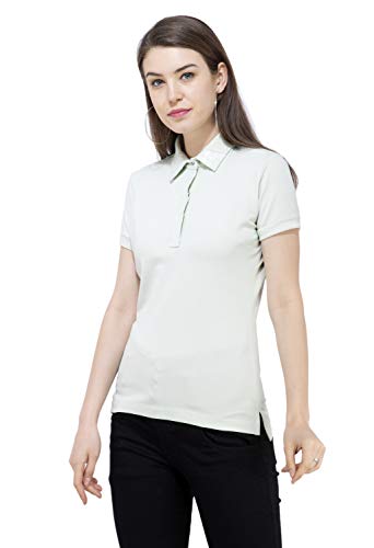 USI Uni Style Image | Regular Fit | Polycotton Polo for Women| Sequin Collar | Half Sleeves with Loop | Sustainable | Durable | Stylish | 50 wear Tested |Mint Green