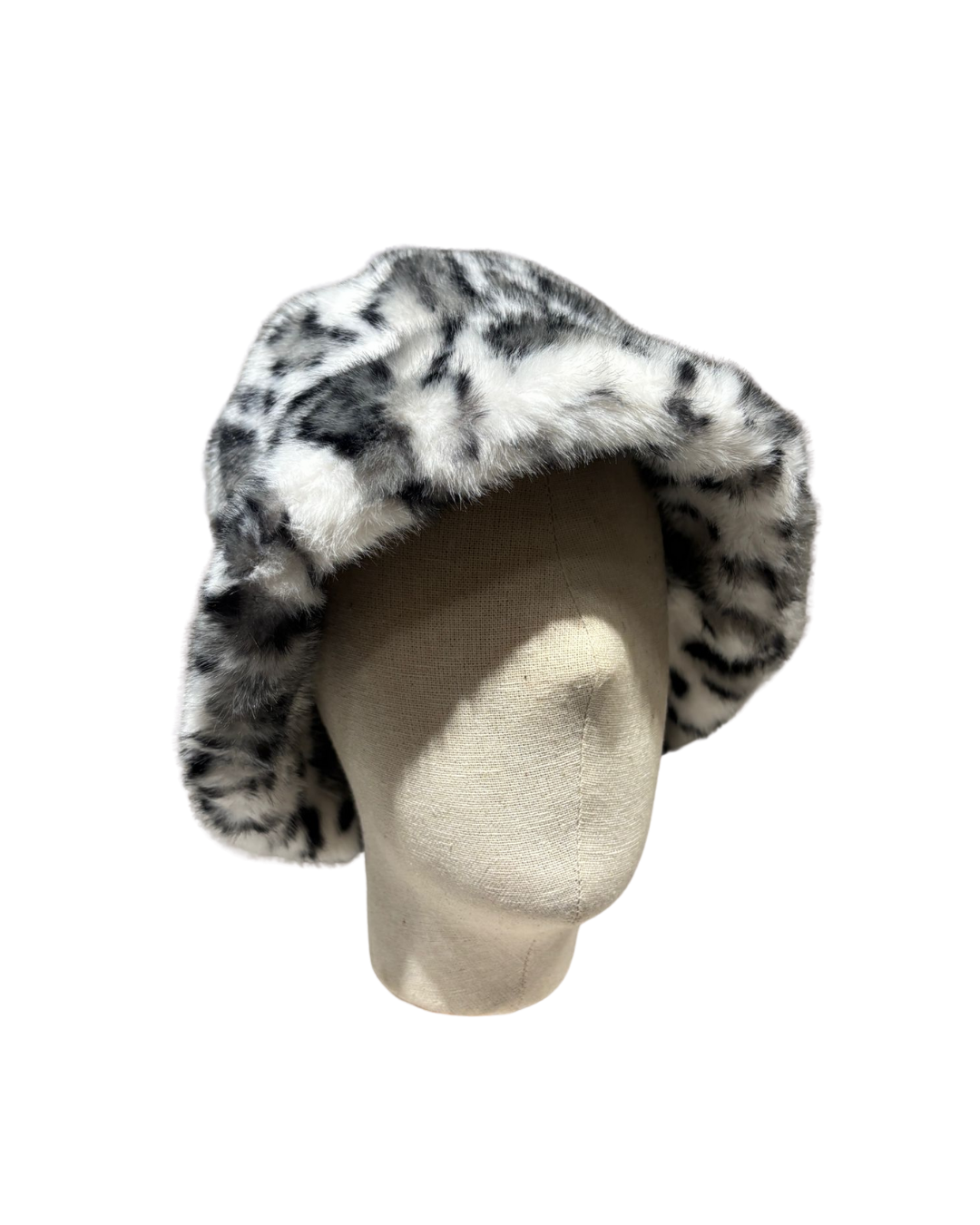 USI Leopard Print Faux Fur Bucket Hat For Women| Soft , Warm , Durable