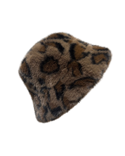USI Leopard Print Faux Fur Bucket Hat For Women| Soft , Warm , Durable
