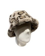 USI Leopard Print Faux Fur Bucket Hat For Women| Soft , Warm , Durable