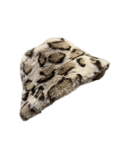 USI Leopard Print Faux Fur Bucket Hat For Women| Soft , Warm , Durable