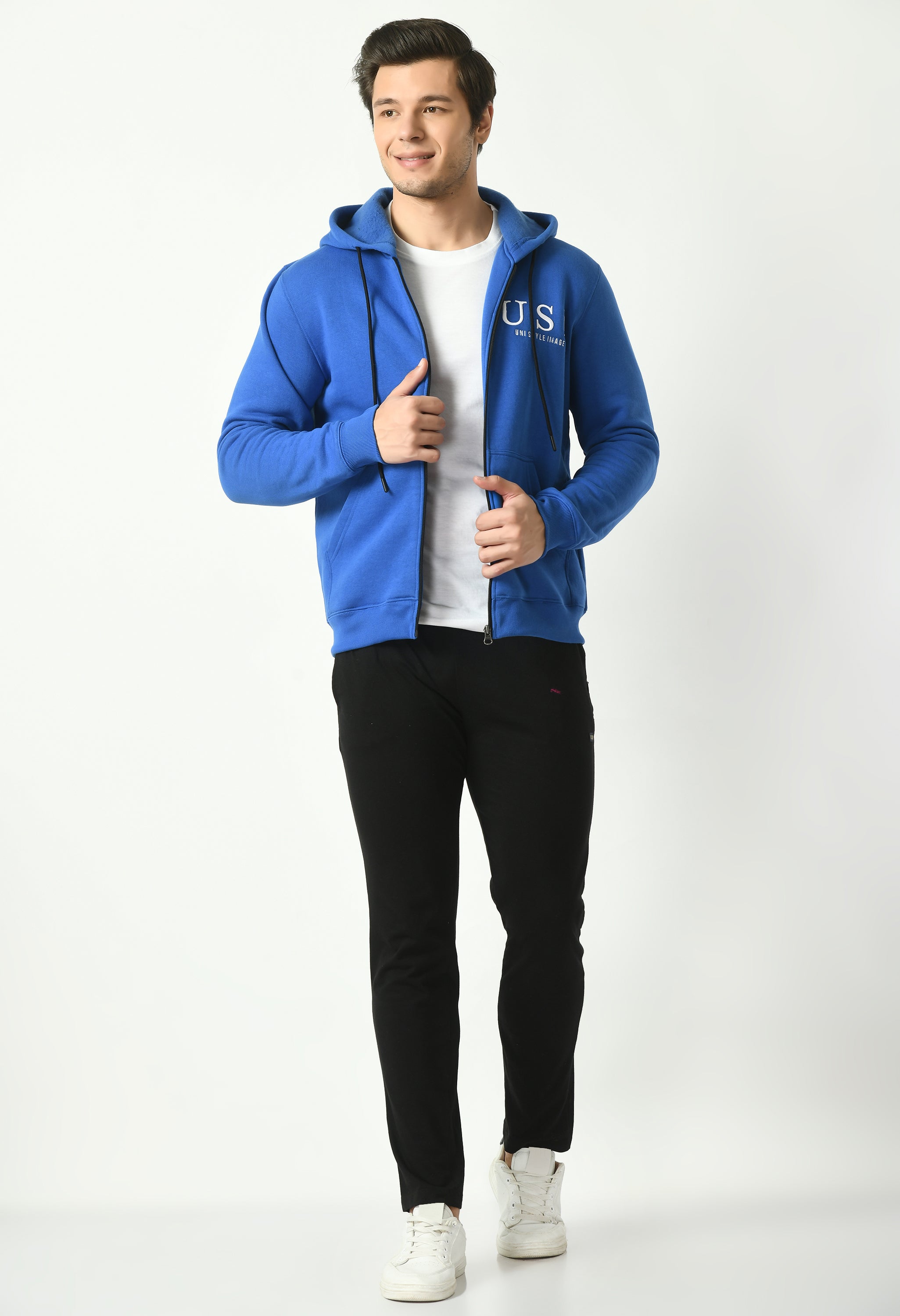 Men's front open hoodie | USI logo on chest | Hooded jacket