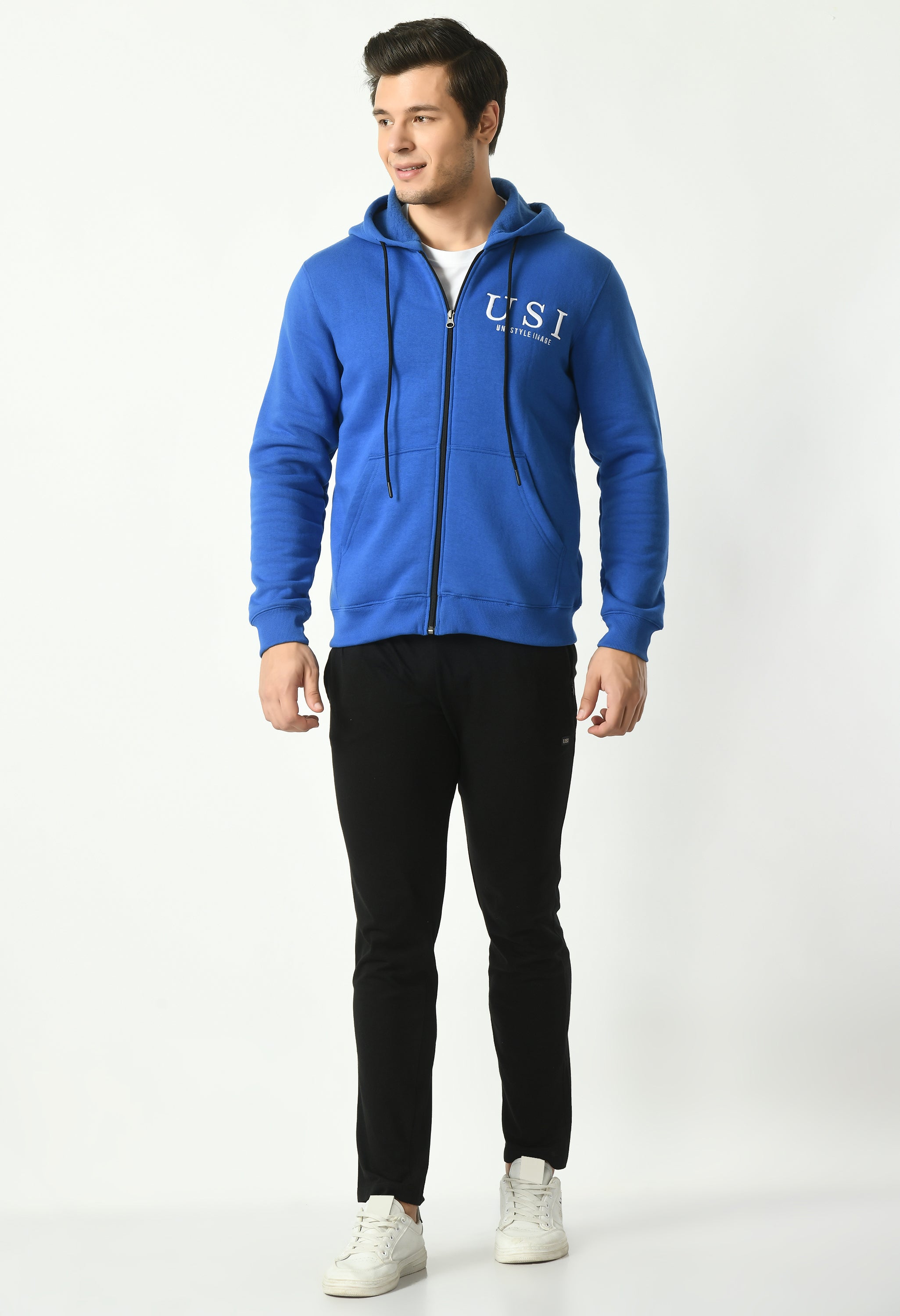 Men's front open hoodie | USI logo on chest | Hooded jacket