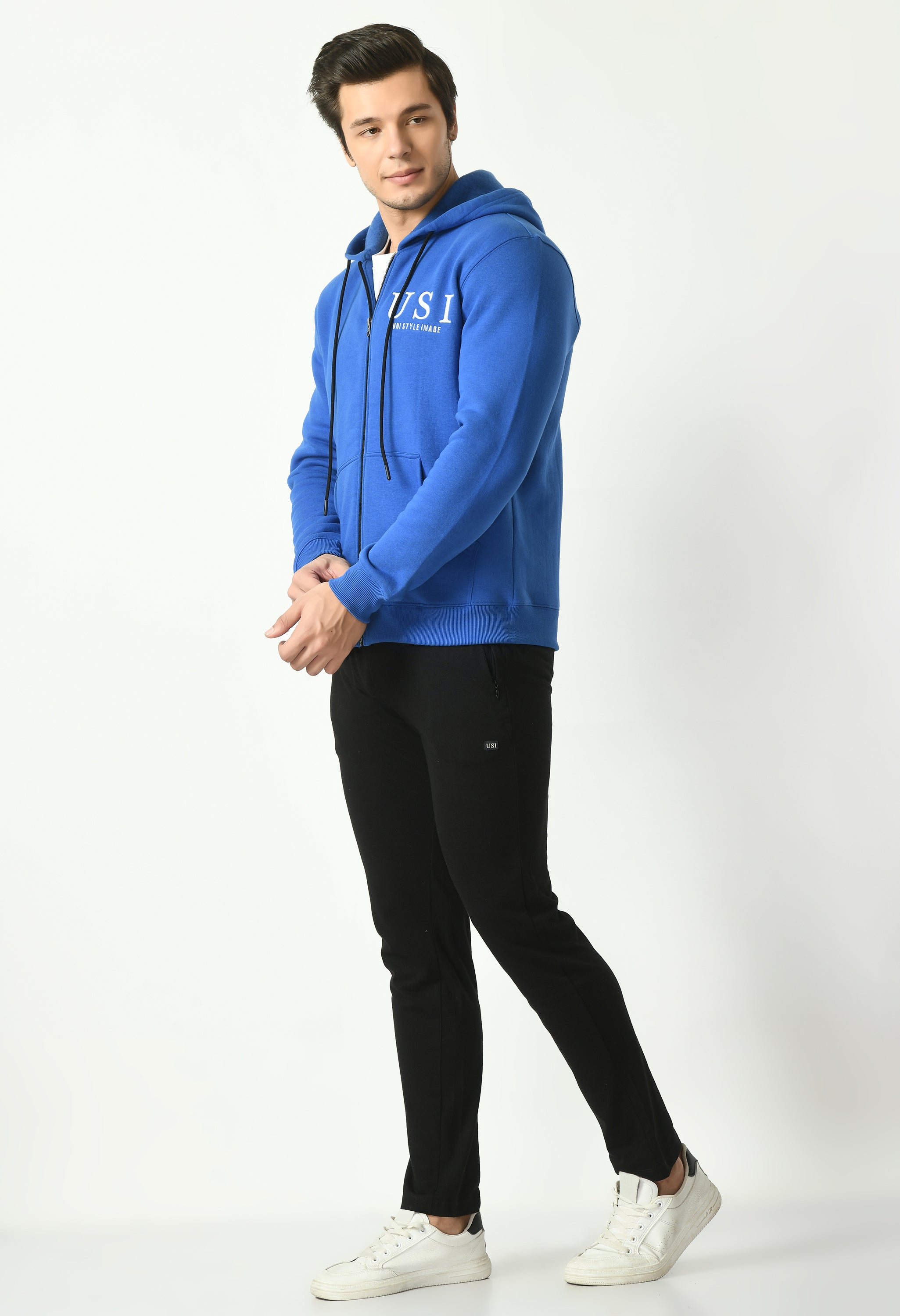 Men's front open hoodie | USI logo on chest | Hooded jacket