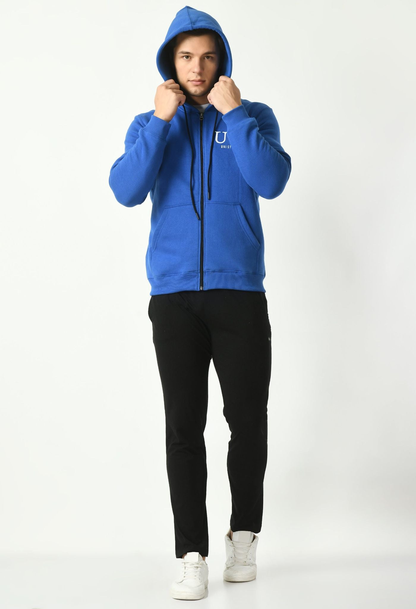 Men's front open hoodie | USI logo on chest | Hooded jacket