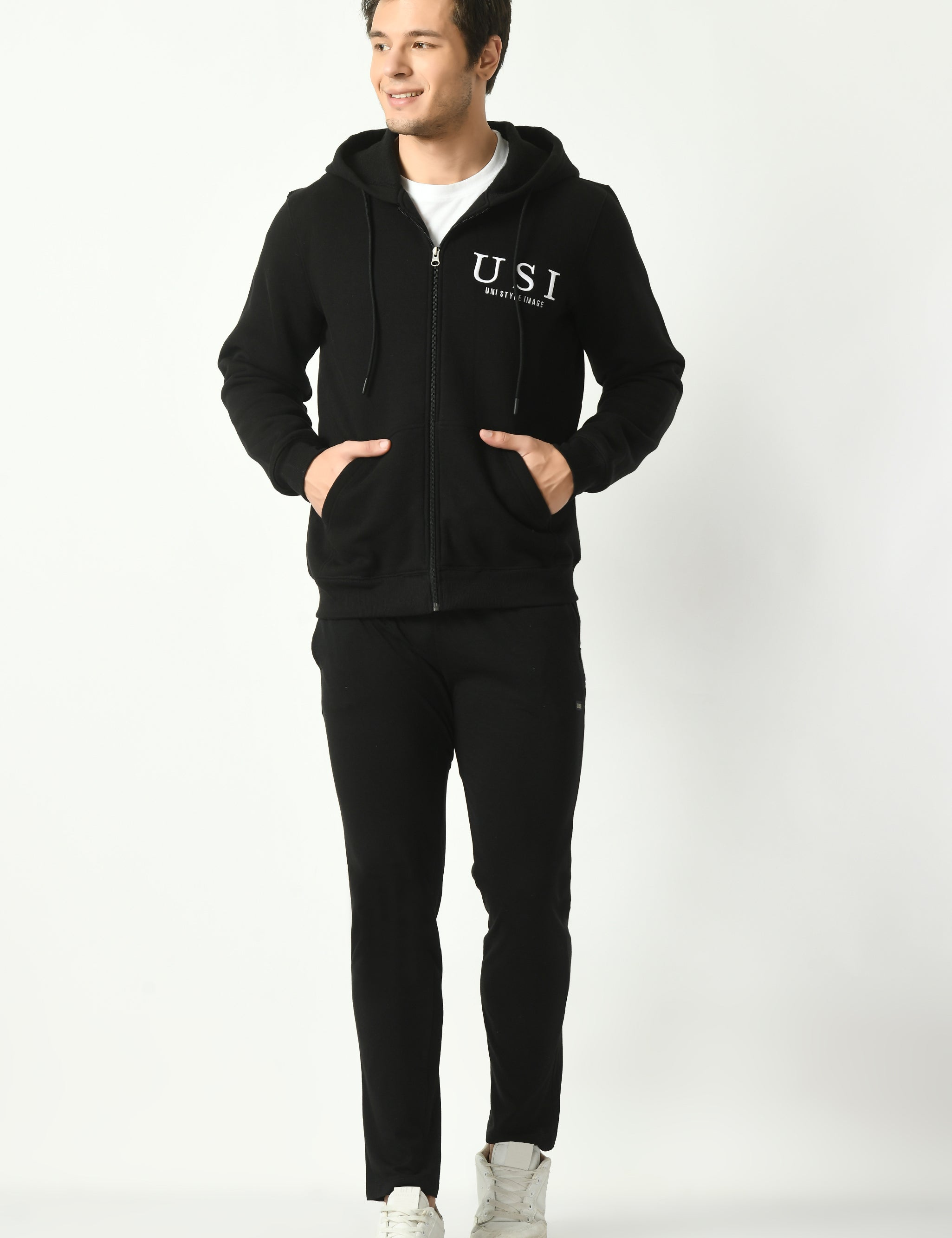 Men's front open hoodie | USI logo on chest | Hooded jacket
