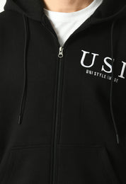 Men's front open hoodie | USI logo on chest | Hooded jacket