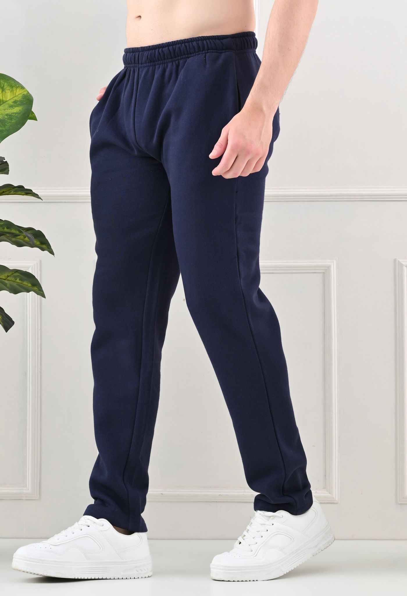 USI Men's Warm Cotton Fleece Trackpant | Super Soft, Comfortable | Regular fit - Zip & Pen Pocket
