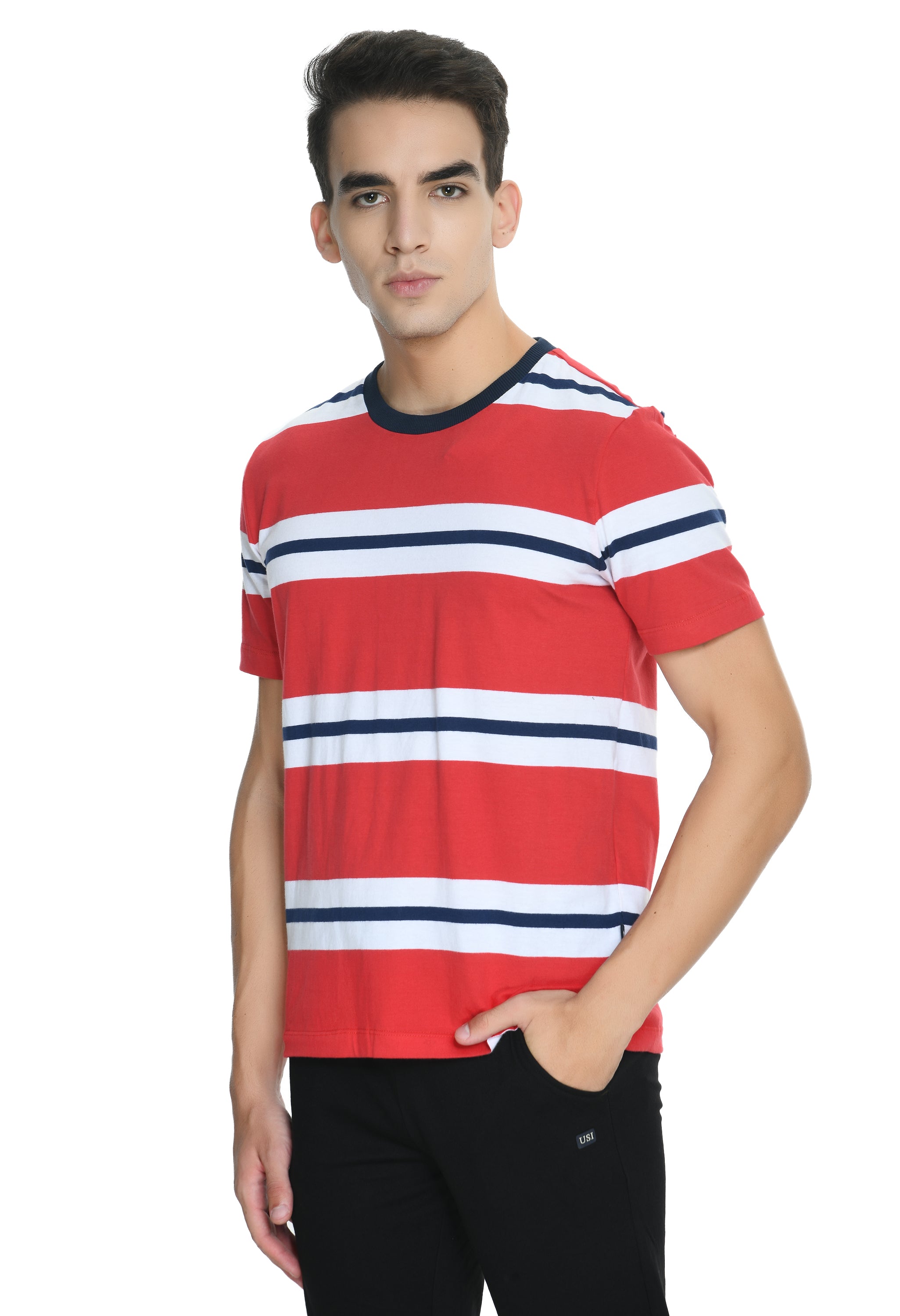 USI Round Neck T-shirt with Strip