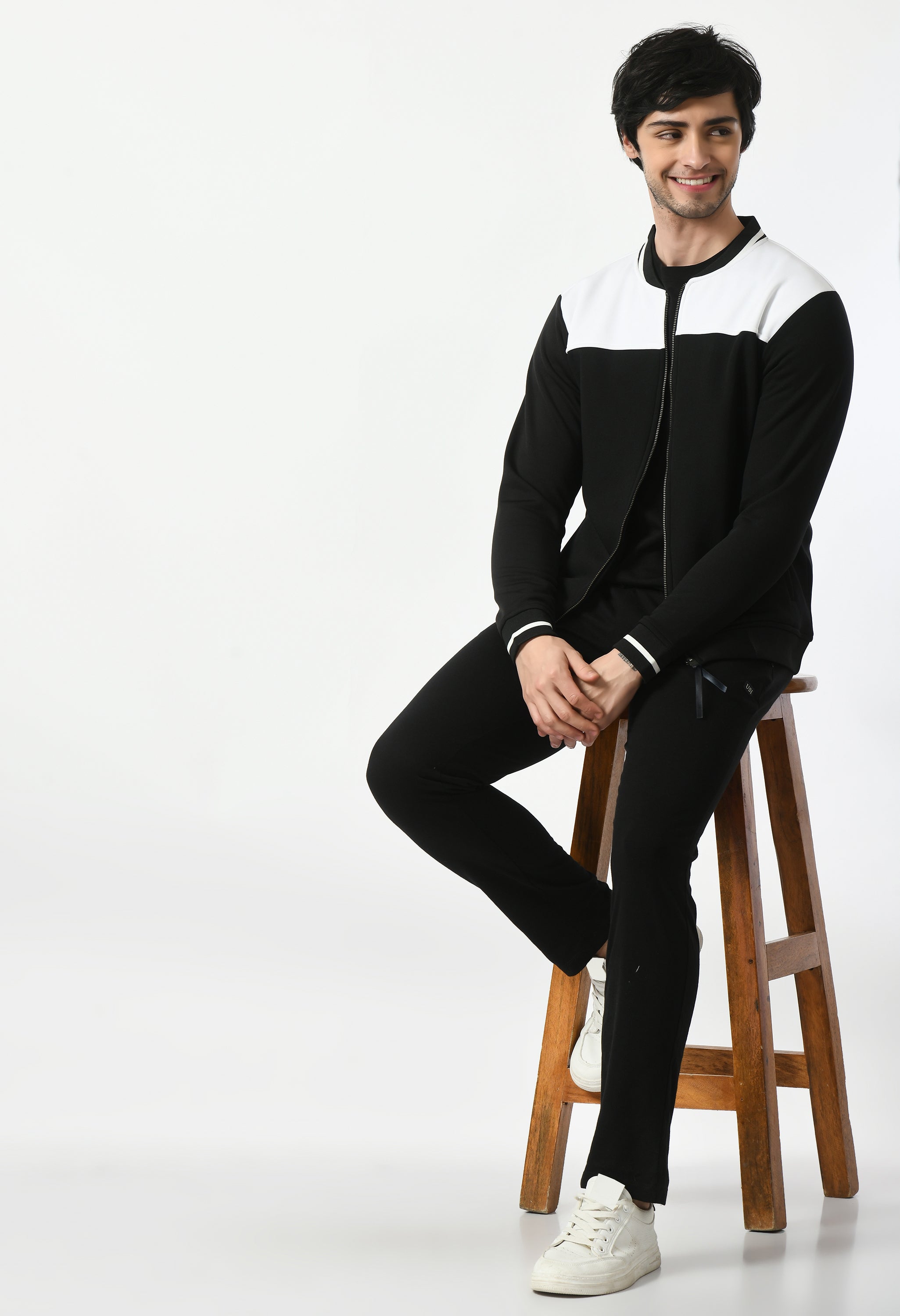 Bomber mix&match Jacket for Men | USI Bomber jacket | Black and White