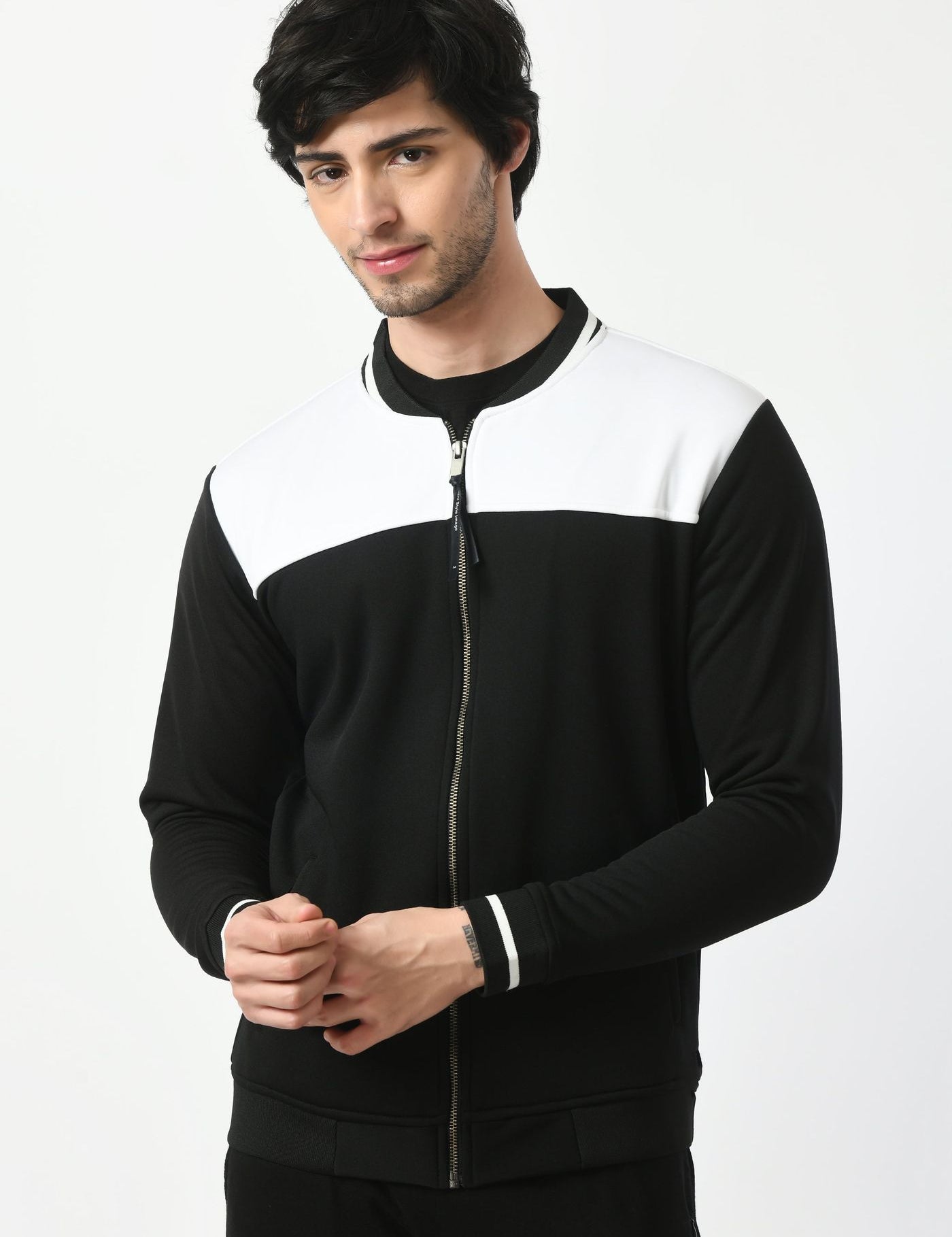 Bomber mix&match Jacket for Men | USI Bomber jacket | Black and White
