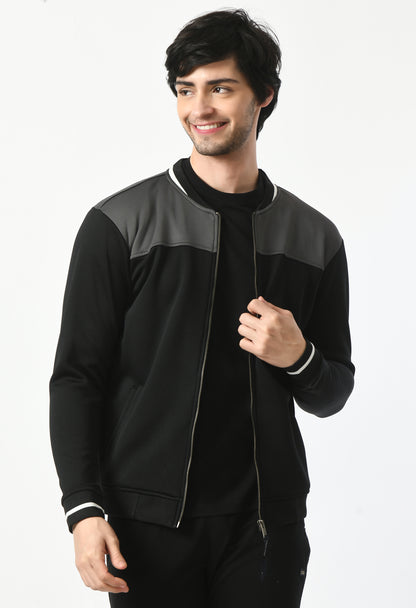 Bomber mix&match Jacket for Men | USI Bomber jacket | Black and Grey
