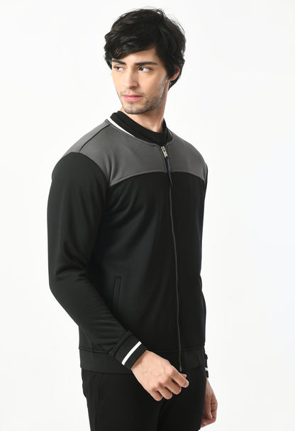 Bomber mix&match Jacket for Men | USI Bomber jacket | Black and Grey