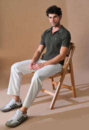 Knitted Zipper Polo with Stripes for Men | Timeless & Durable