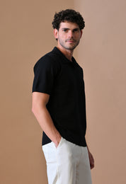 Textured Johnny Collar Polo for Men | Effortless Class