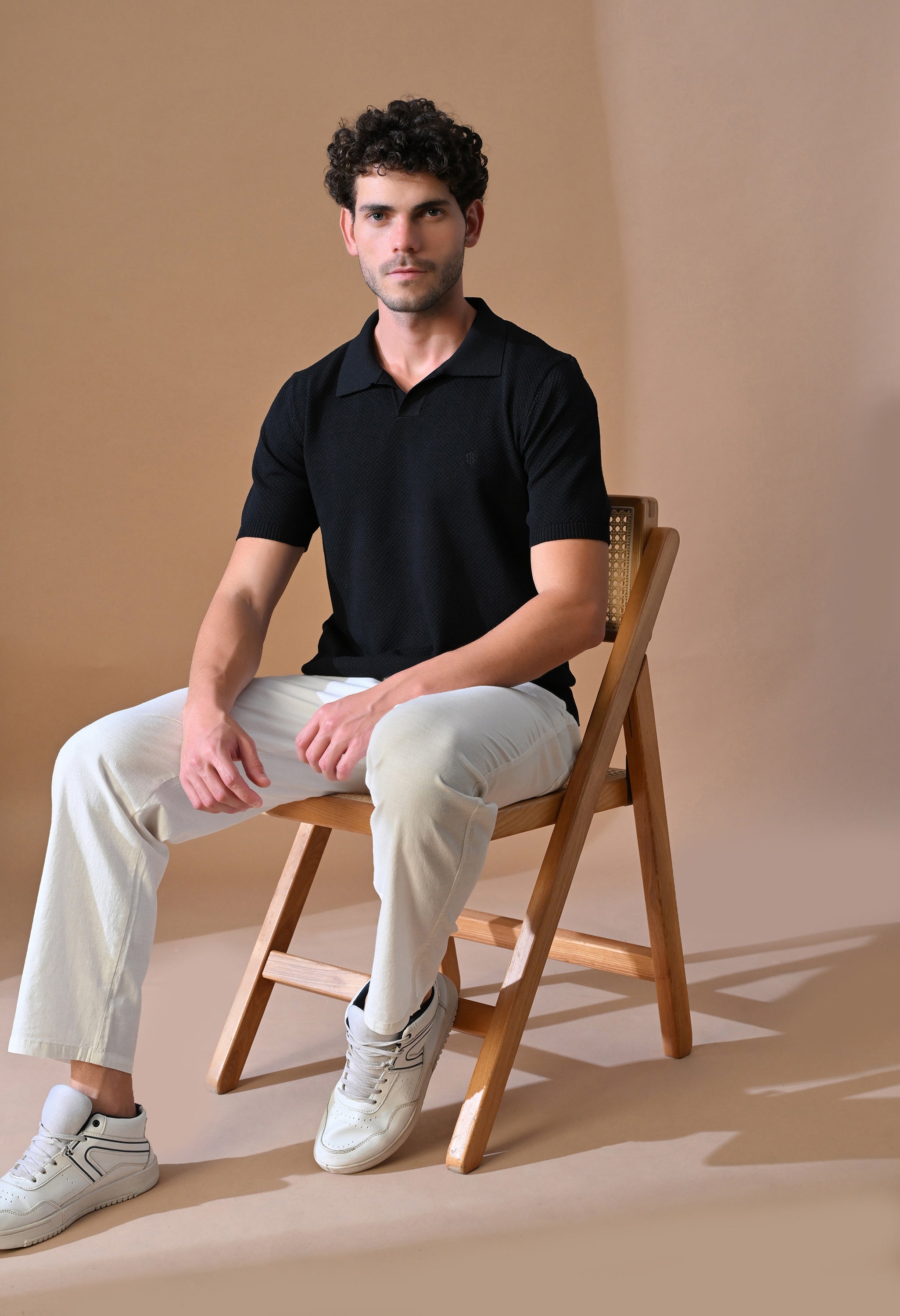 Textured Johnny Collar Polo for Men | Effortless Class