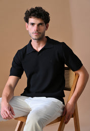 Textured Johnny Collar Polo for Men | Effortless Class