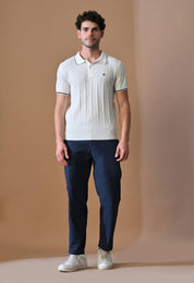 Textured Striped Classic Polo with Tipping for Men | Durable Classic Sustainable