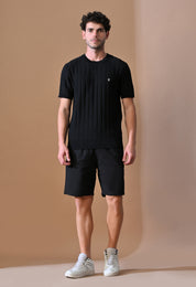 Classic Knitted Henley with Stripes for Men