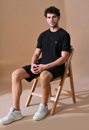 Classic Knitted Henley with Stripes for Men