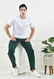 USI Men's Warm Cotton Fleece Trackpant | Super Soft, Comfortable | Regular fit - Zip & Pen Pocket