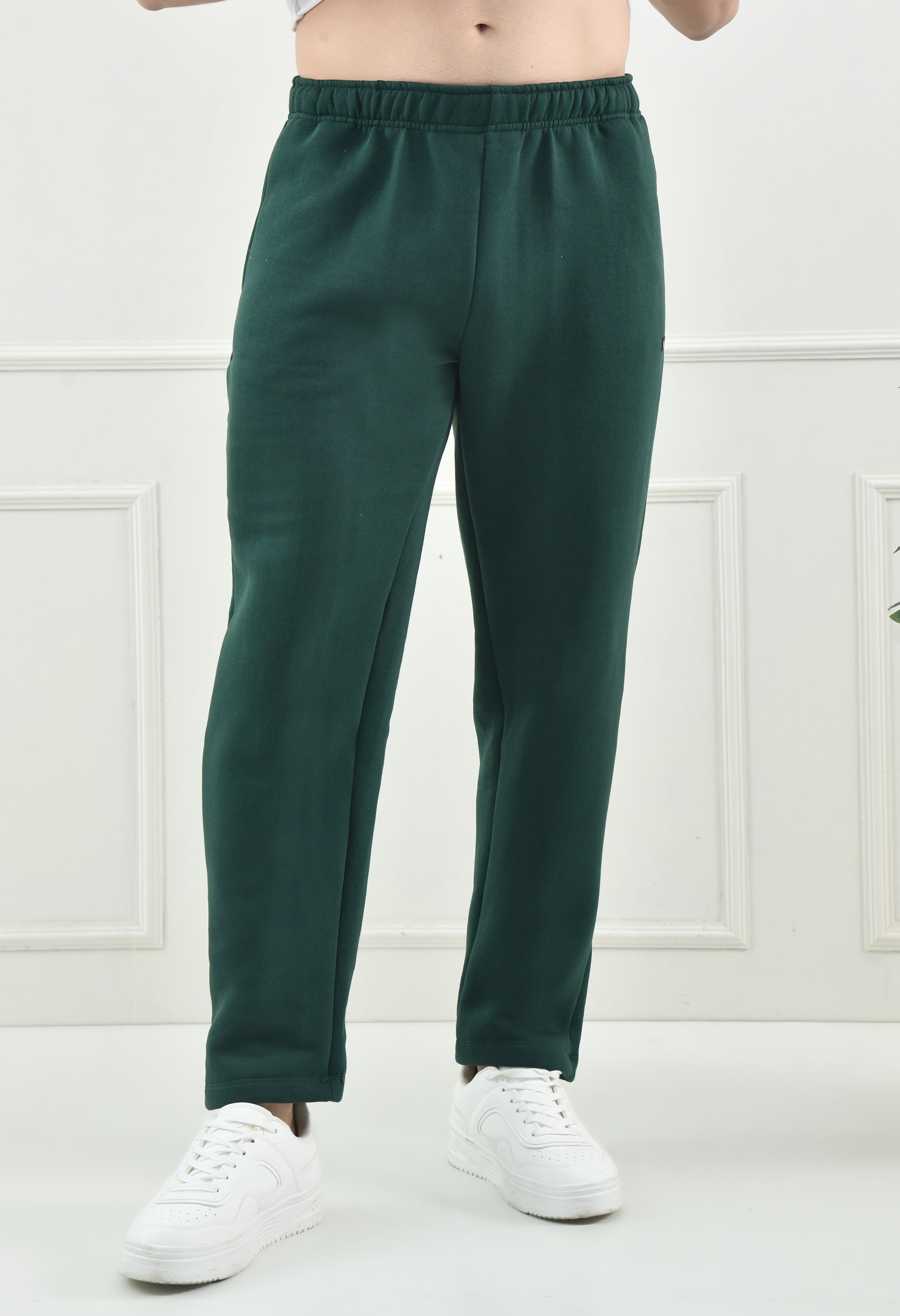 USI Men's Warm Cotton Fleece Trackpant | Super Soft, Comfortable | Regular fit - Zip & Pen Pocket
