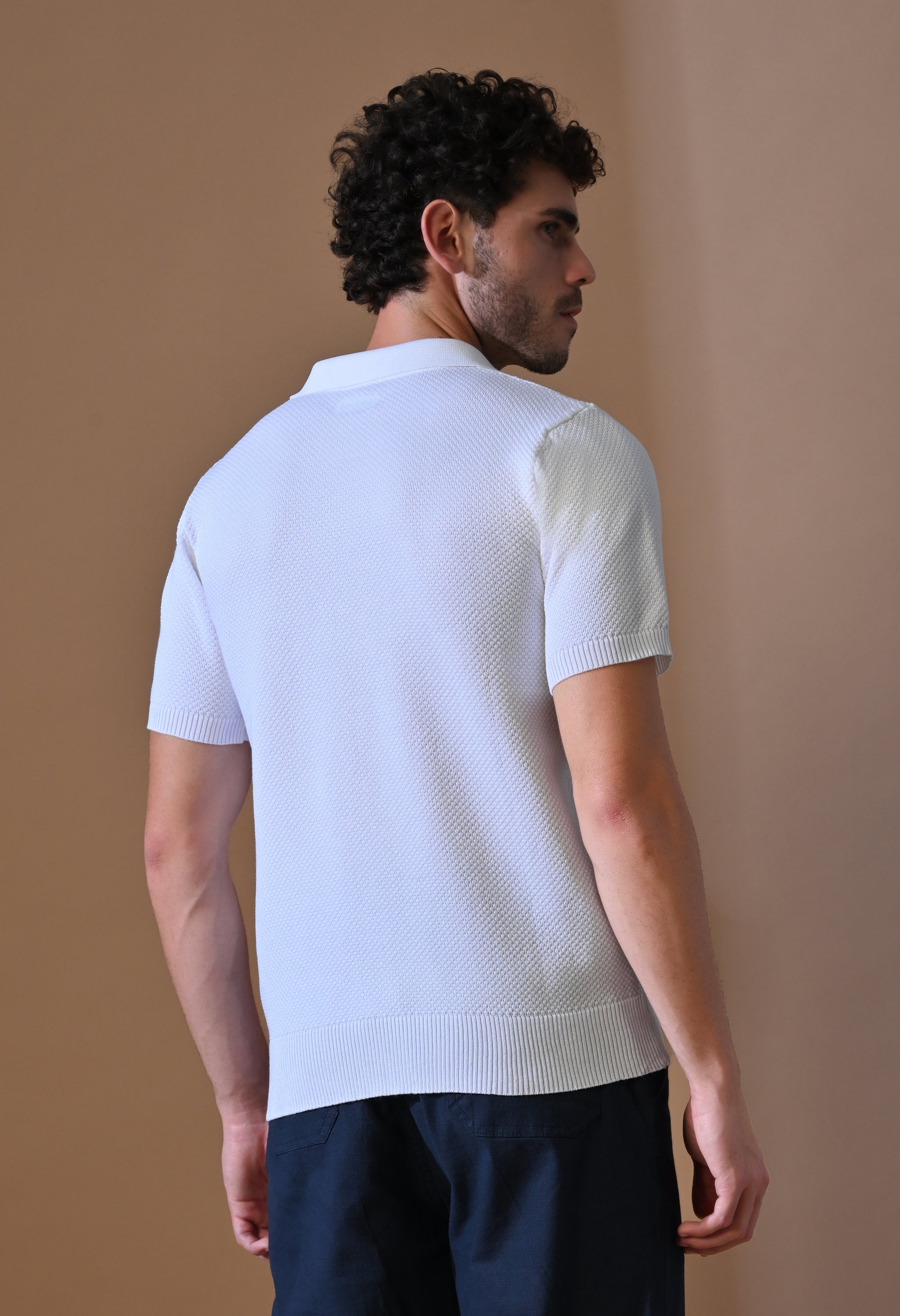 Textured Johnny Collar Polo for Men | Effortless Class