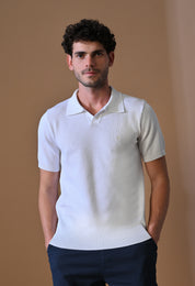 Textured Johnny Collar Polo for Men | Effortless Class
