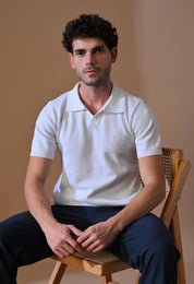 Textured Johnny Collar Polo for Men | Effortless Class