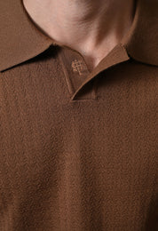 Textured Johnny collar Polo for Men