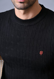 Classic T-shirt with Cable & Tipping for Men