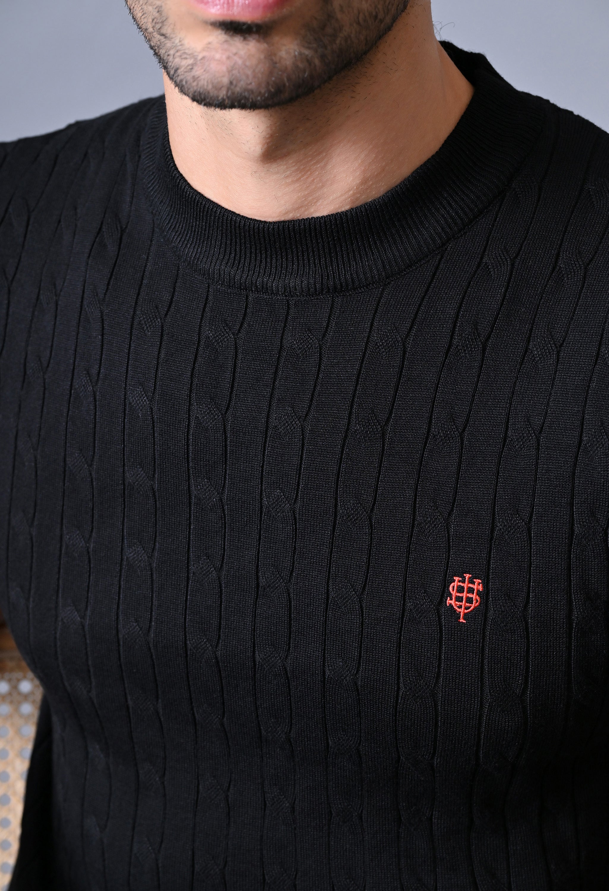 Classic T-shirt with Cable & Tipping for Men