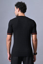 Classic T-shirt with Cable & Tipping for Men