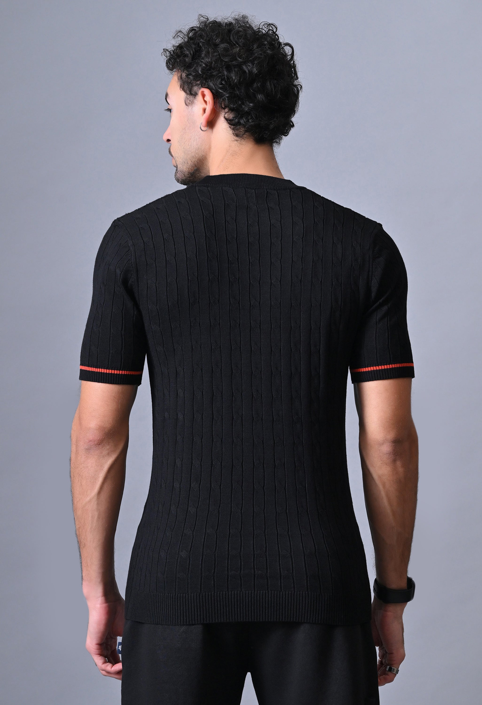 Classic T-shirt with Cable & Tipping for Men