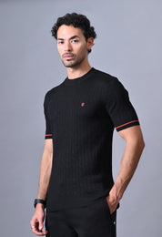 Classic T-shirt with Cable & Tipping for Men