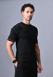 Classic T-shirt with Cable & Tipping for Men