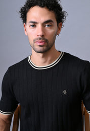 Classic Striped T-shirt with Tipping for Men