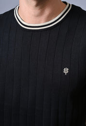 Classic Striped T-shirt with Tipping for Men