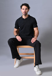 Textured Johnny collar Polo for Men