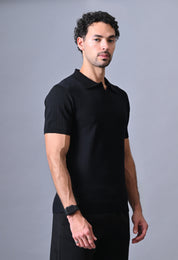 Textured Johnny collar Polo for Men