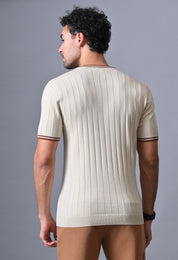 Classic Striped T-shirt with Tipping for Men