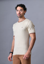 Classic Striped T-shirt with Tipping for Men