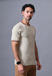 Classic Striped T-shirt with Tipping for Men